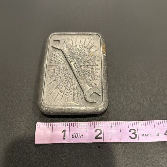 VINTAGE 80s ~ SNAP-ON TOOLS Collectible PEWTER BELT BUCKLE in GUC - Picture 5 of 5